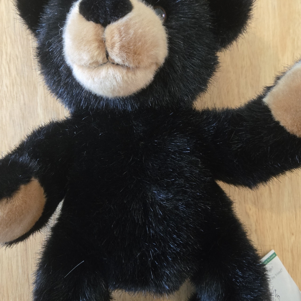 Charming Black and Tan Stuffed Bear